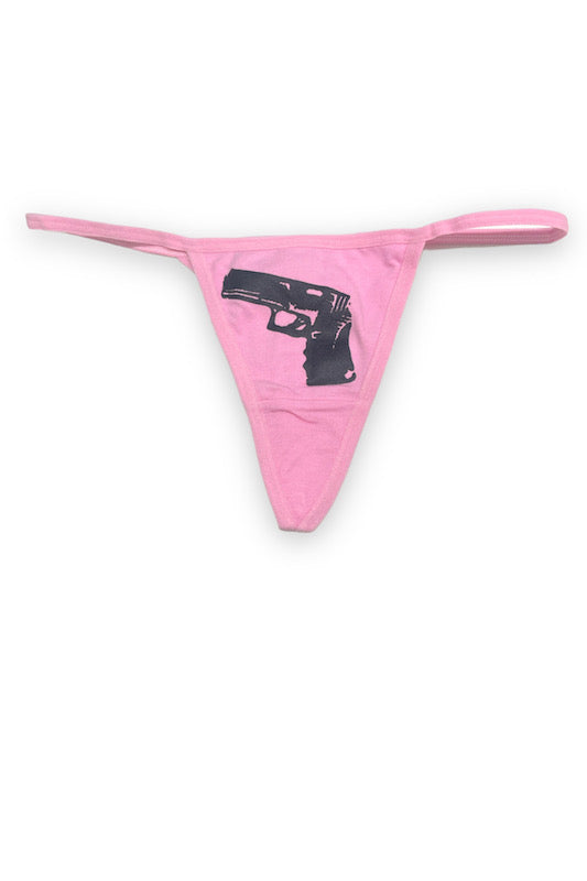 Cotton Print Design G String Thong in pink
