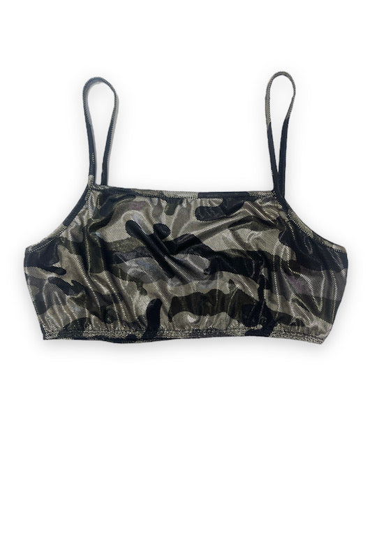 Metallic Camo Print crop top