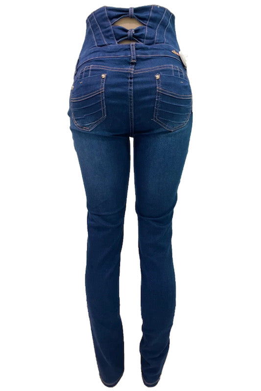 Back of High Rise Bow Tie Jeans