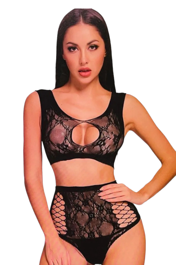 black Feeling Fab 2 pc Set on model