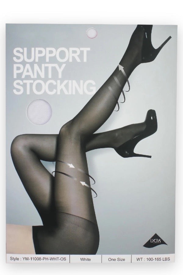 Support Panty Stocking - White