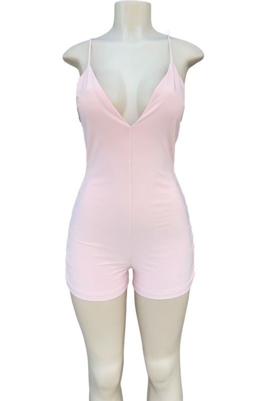 Romper With Side Cut Outs - Pink