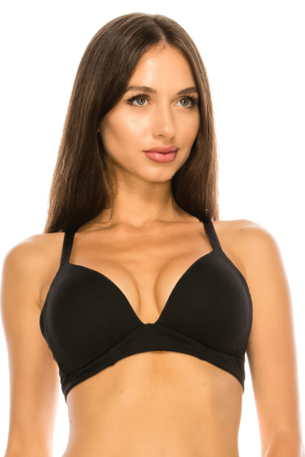 Lightly Lined Racerback Bra - Black