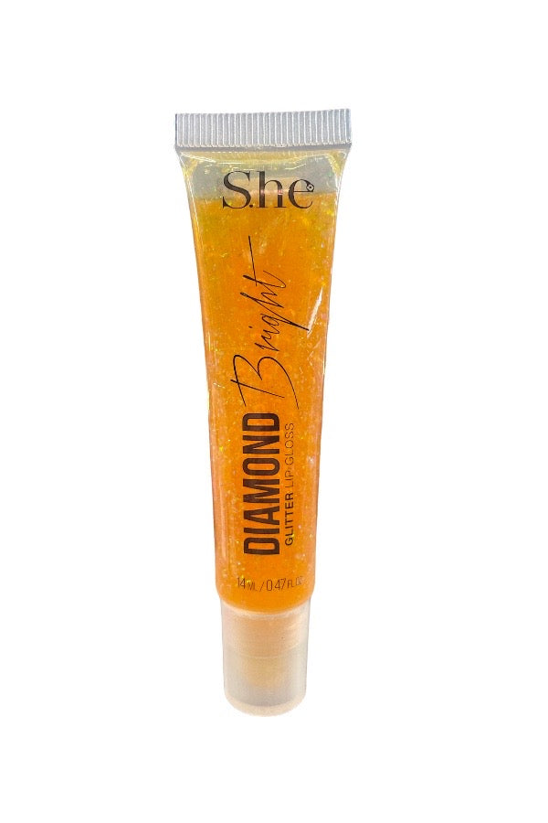 Diamond Glitter Lip Gloss - Peach