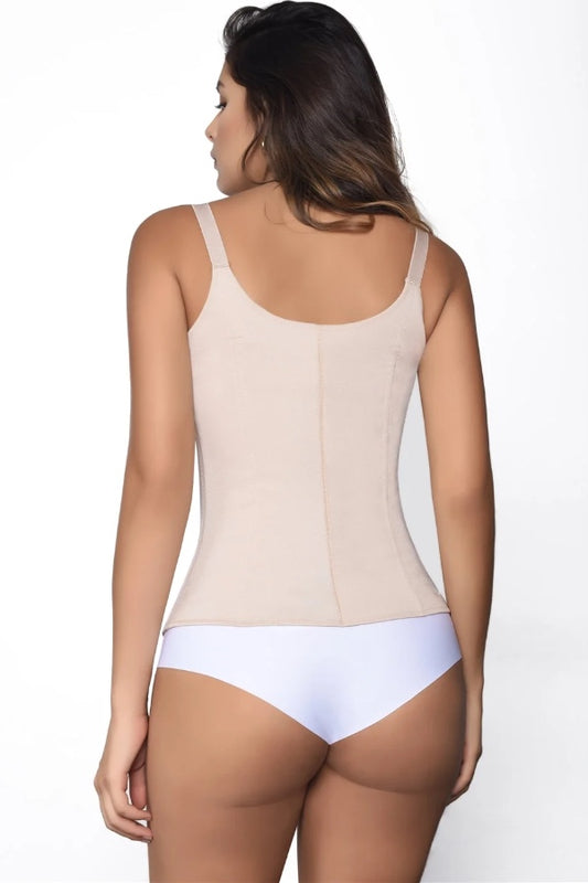 Renee Thermal Waist Trainer Vest Corset (3 Rows) - Beige