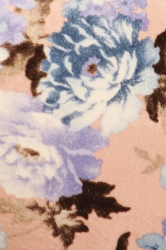 fabric of Velvet Floral Lace Up Back Dress