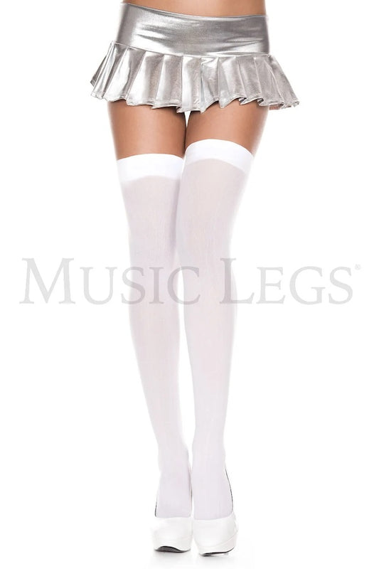 Opaque Thigh High - White