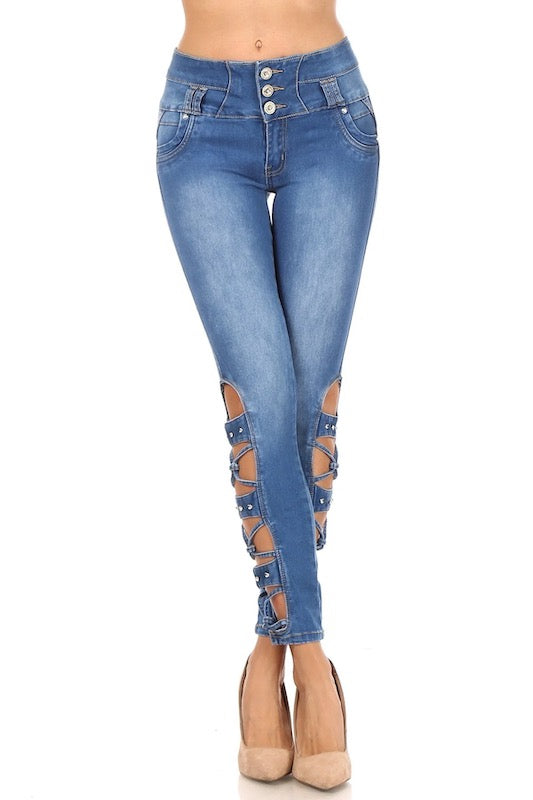 Pocketless Diamond Jeans in Blue