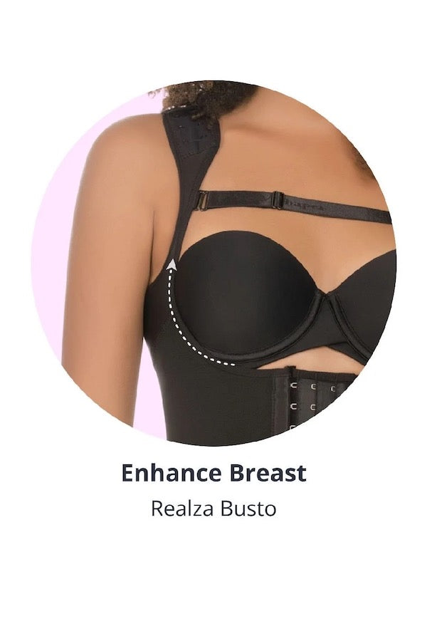 Mid Thigh Body Shaper W/ Wide Padded Straps
