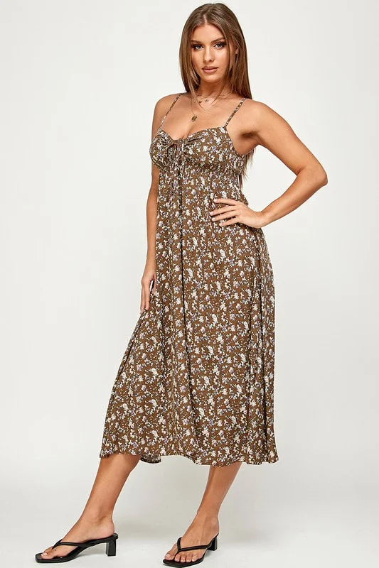Be Original Floral Cami Maxi Dress - Olive