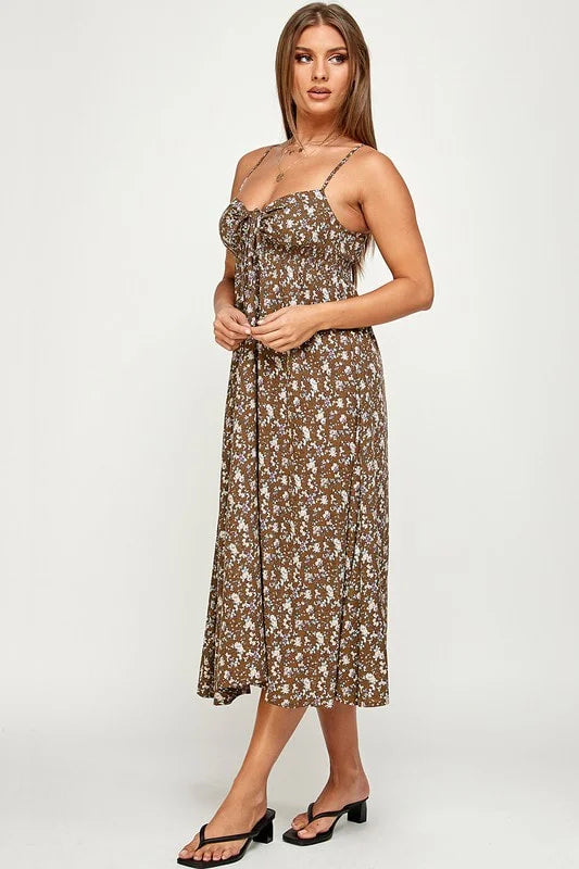 Be Original Floral Cami Maxi Dress - Olive