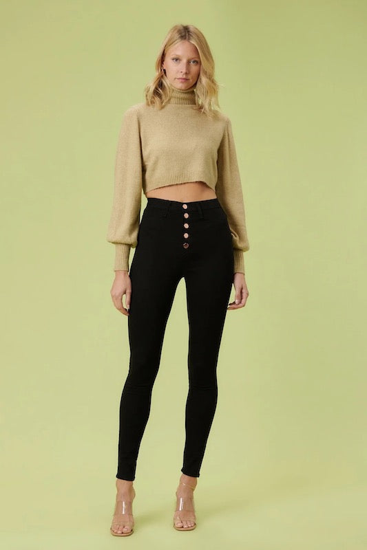 Classic 5 Button Skinny Jeans in Black