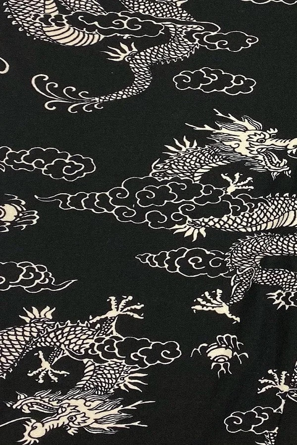 Fierce Dragon Biker Shorts - Black - Close Up