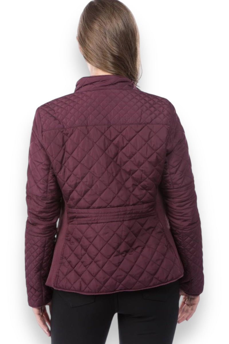 Winter Quilted Lined Jacket - Wine