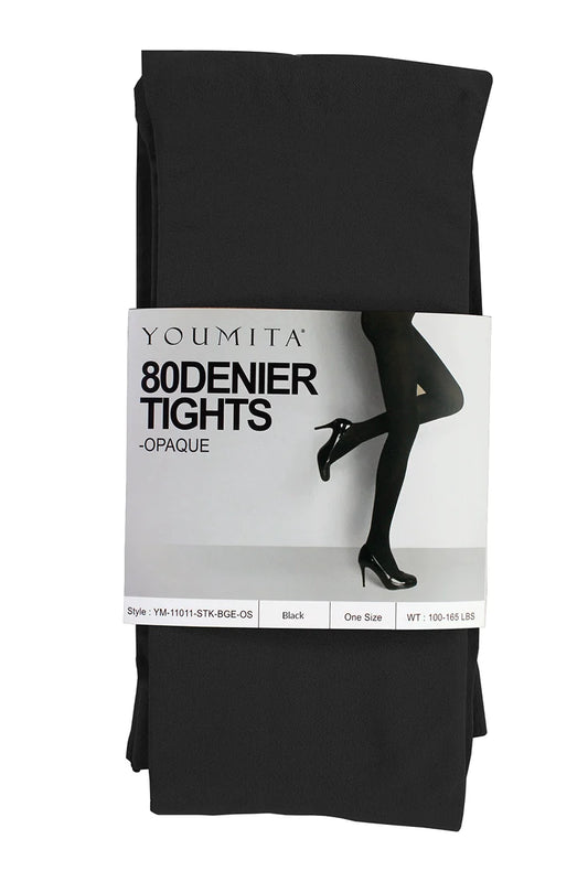 Black opaque tights with packaging displaying 'Youmita' brand on a white background