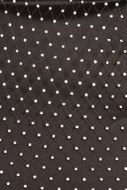 Fishnet Rhinestone Overlay Satin Dress