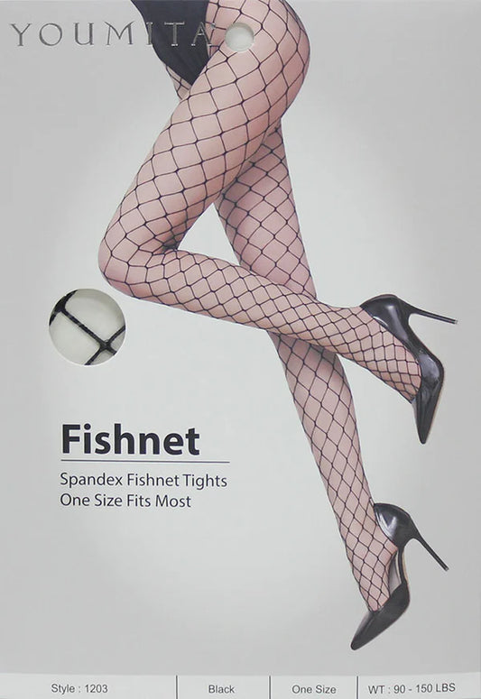 Large Gaude -  Comfortable Fit, Supportive Design Fishnet Tights