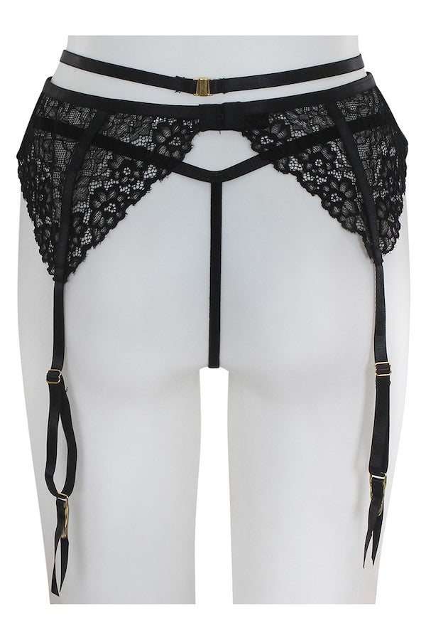 Caged Lace Garter Belt W/ Thong