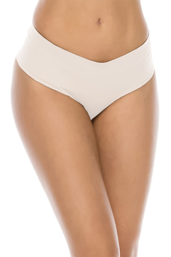 Comfortable Microfiber Seamless Thong - White