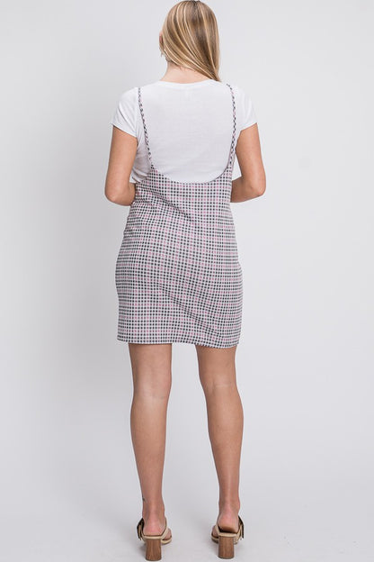 Jacquard Plaid Suspender Dress