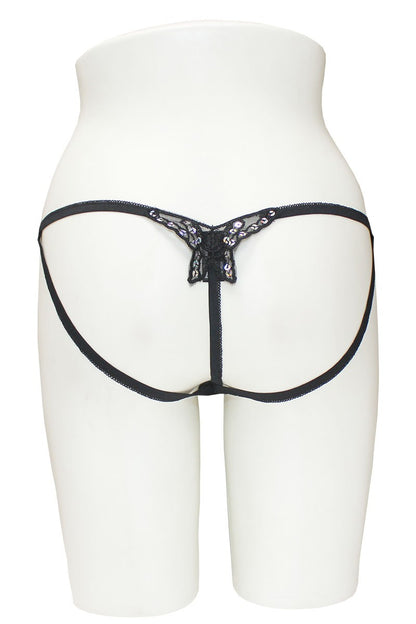 Butterfly Crotchless Back Open Thong