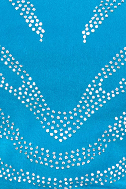 Decorative pattern on a blue fabric