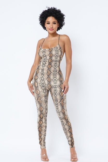 Snake Print Jumpsuit