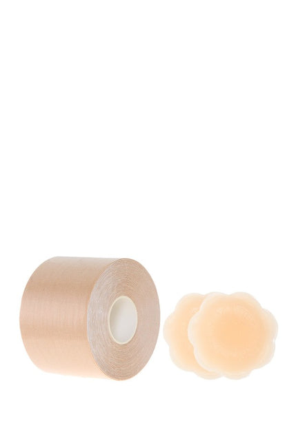 Body Tape with Silicone Nipple Cover - Nude