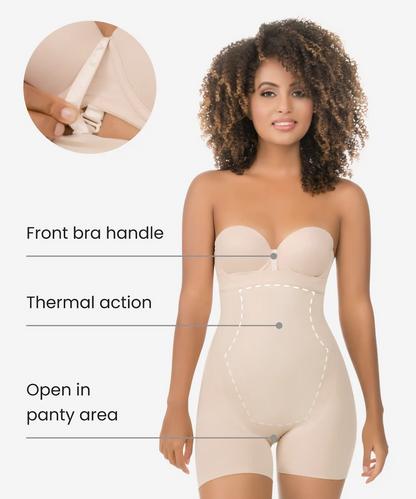 Seamless Strapless Thermal Shorts Body Shaper