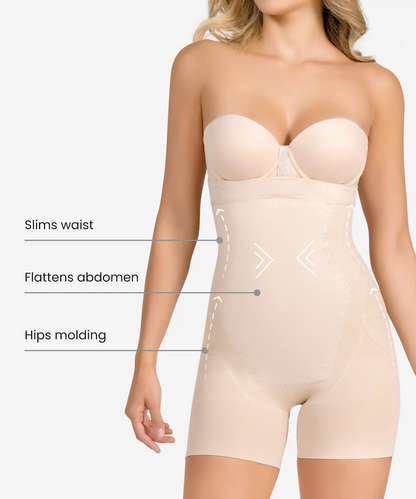 Seamless Strapless Thermal Shorts Body Shaper