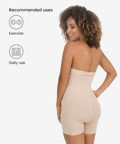 Seamless Strapless Thermal Shorts Body Shaper