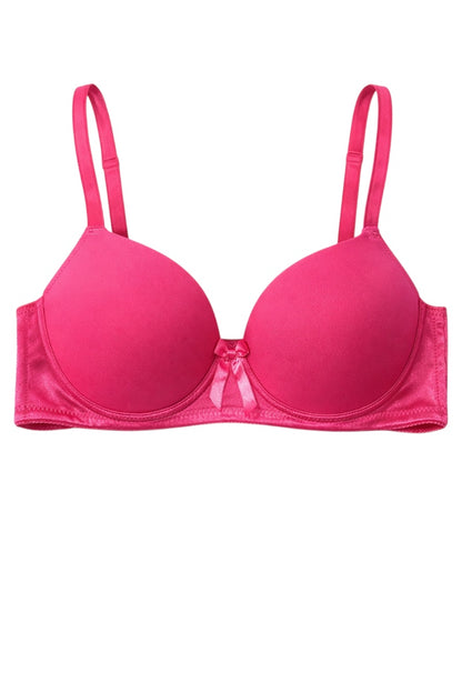 Pink bra on a white background