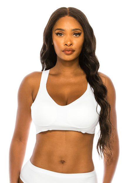 Laser Cut Padded Bralette - White
