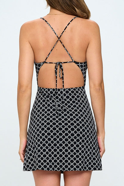 Cowl Neck Tie Back Mini Dress