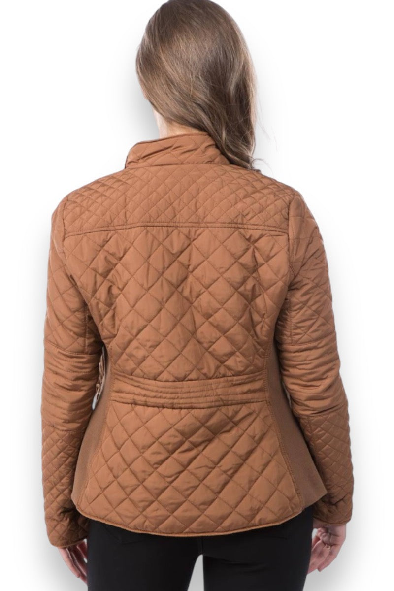 Winter Quilted Lined Jacket - Brown