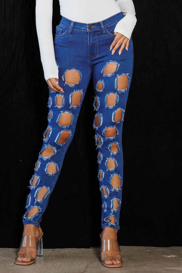 Extra Distressed Skinny Jeans