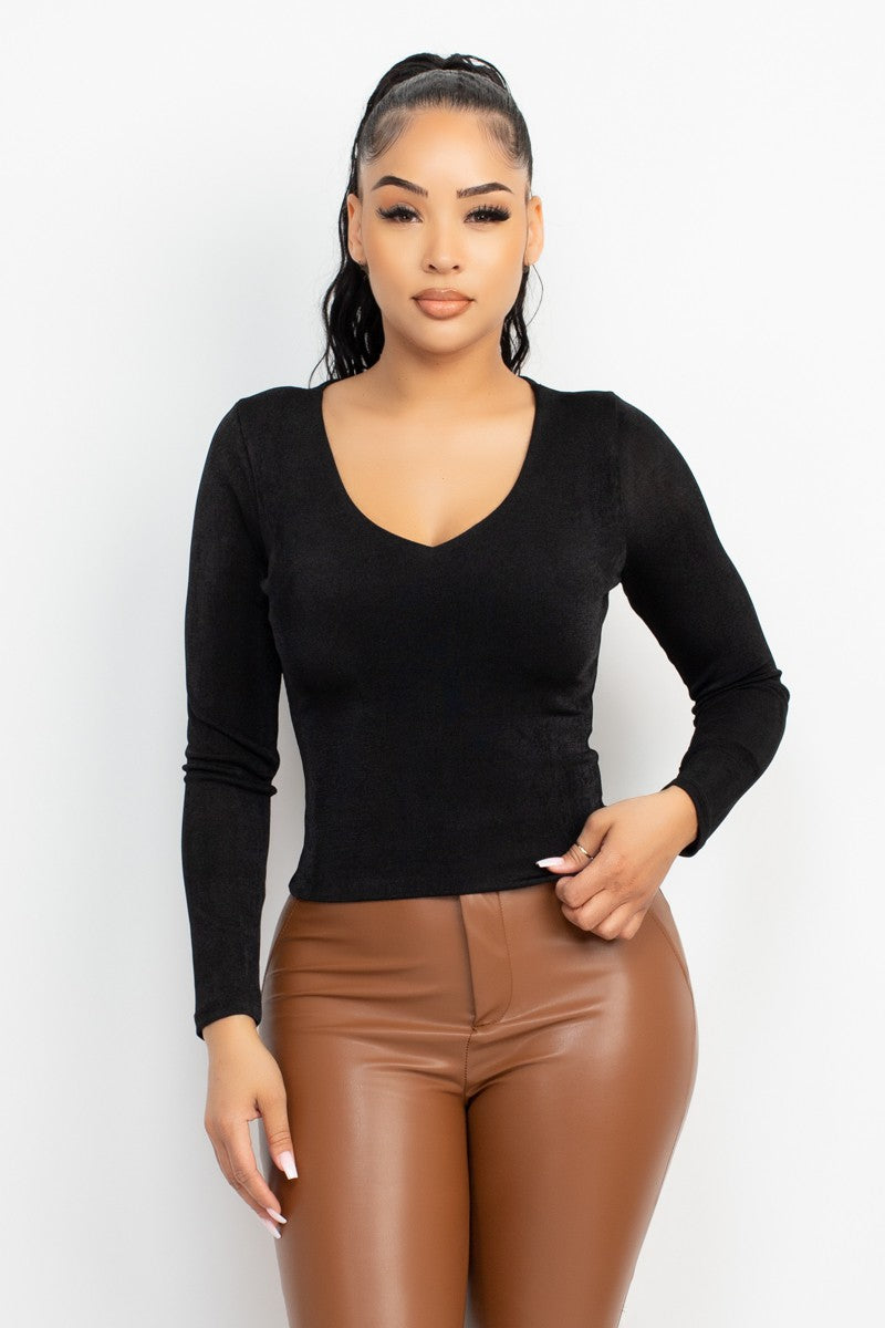 Scoop Neck Long Sleeve Top