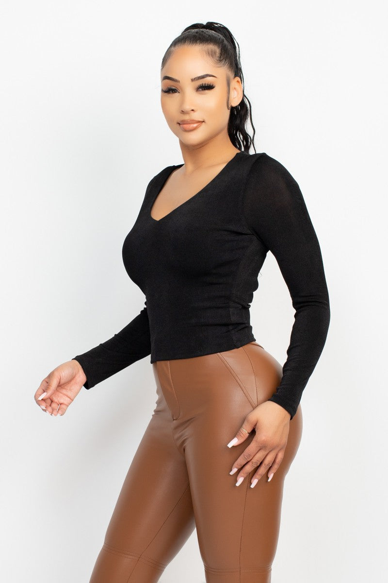 Scoop Neck Long Sleeve Top