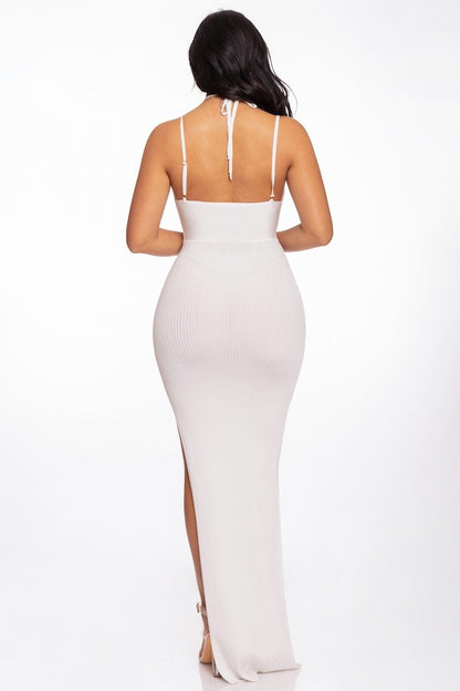 Caged Ribbed Maxi Dress