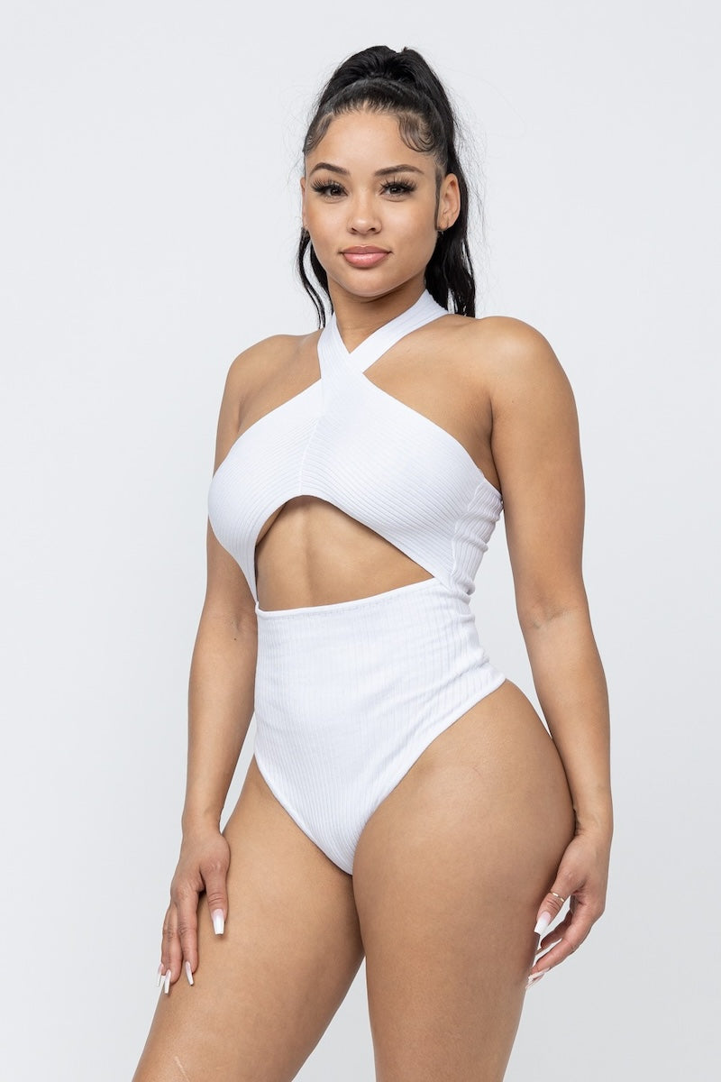 Open Empire Cross Neck Bodysuit