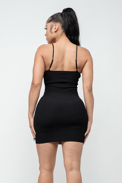 Tie Front Ribbed Dress