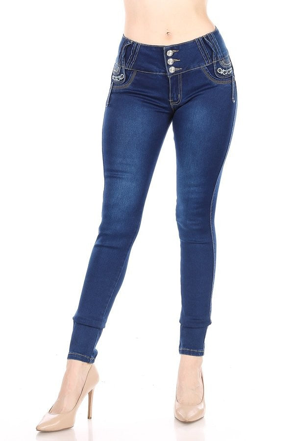 Love Bug Push Up No Pocket Skinny Jeans