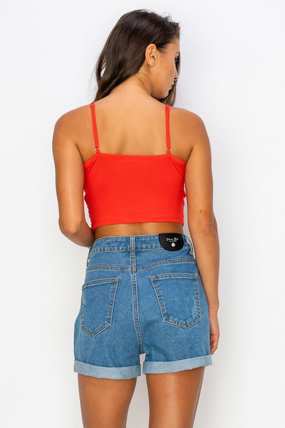 Radiant V-Neck Shirred Crop Cami
