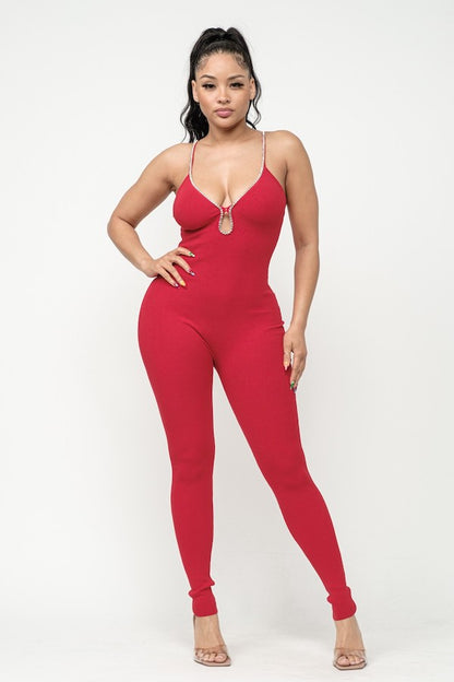 Rhinestone Catsuit Jumpsuit