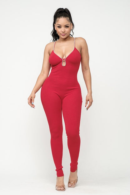 Rhinestone Catsuit Jumpsuit