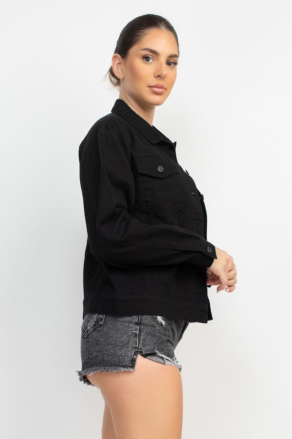 Button Front Long Sleeve Jacket