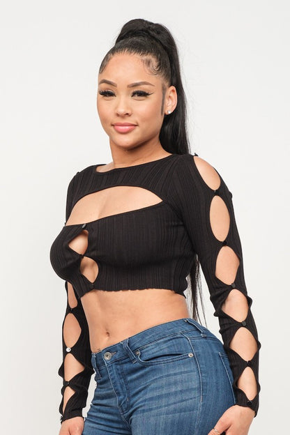 Cut Out Long Sleeve Top