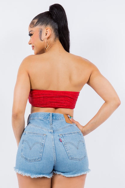 Studded Bandeau Crop Top