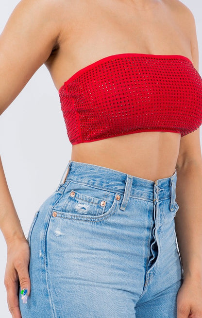 Studded Bandeau Crop Top