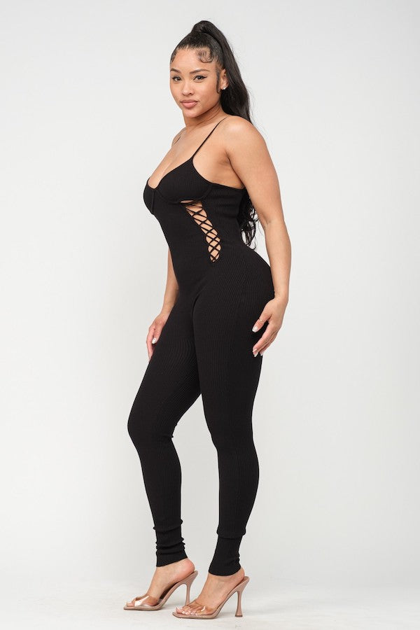 Princessline Cut-Out Laceup Jumpsuit